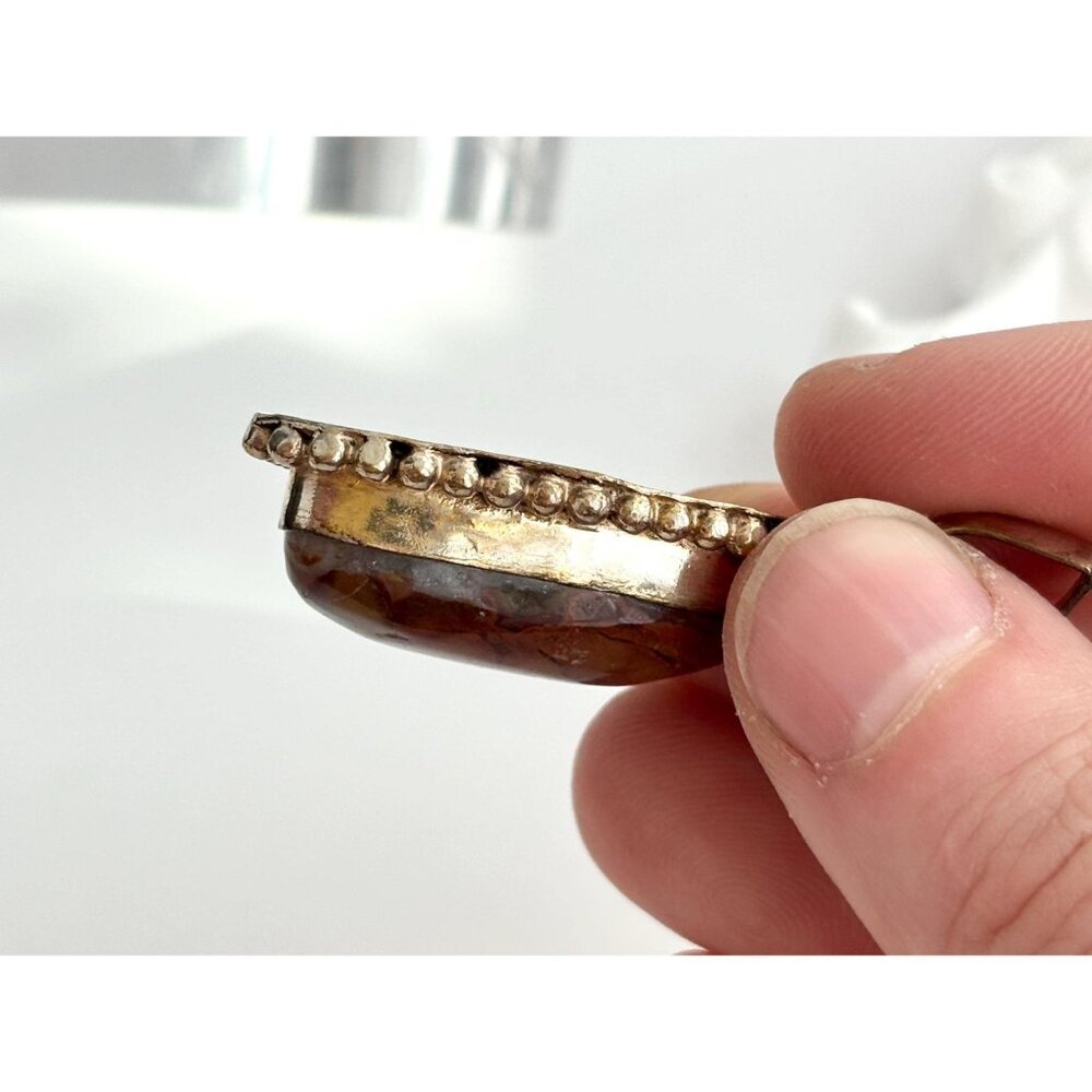 Botswana Agate Triangular Sterling Silver 925 Bea… - image 7